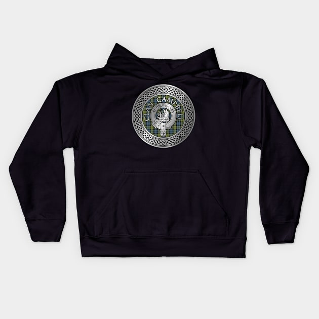 Clan Campbell Crest & Tartan Knot Kids Hoodie by Taylor'd Designs